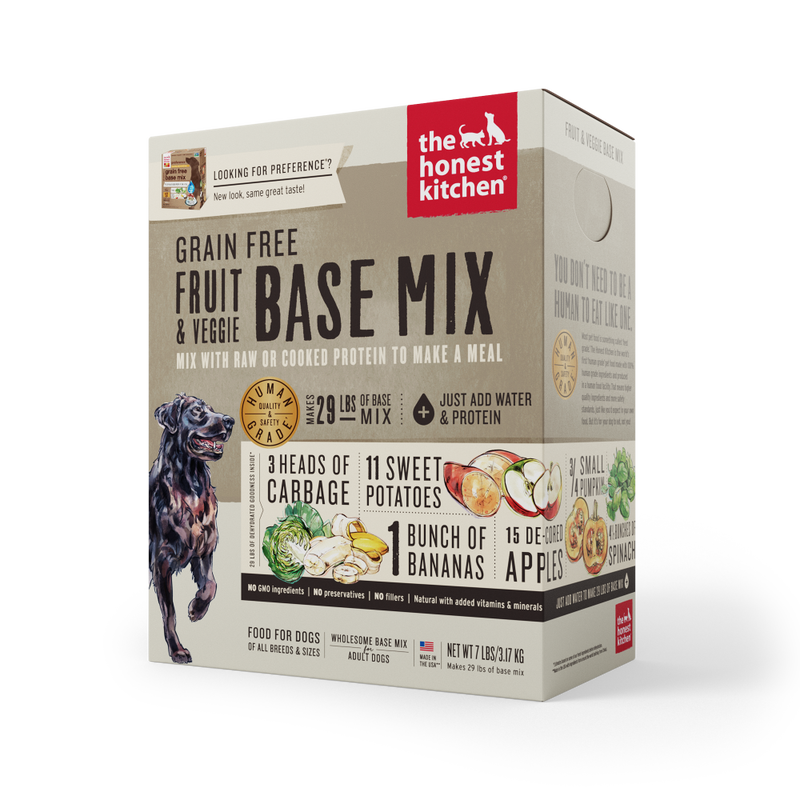 The Honest Kitchen Grain Free Dehydrated Dog Food, Base Mix, Fruit & Veggie, 7-lb