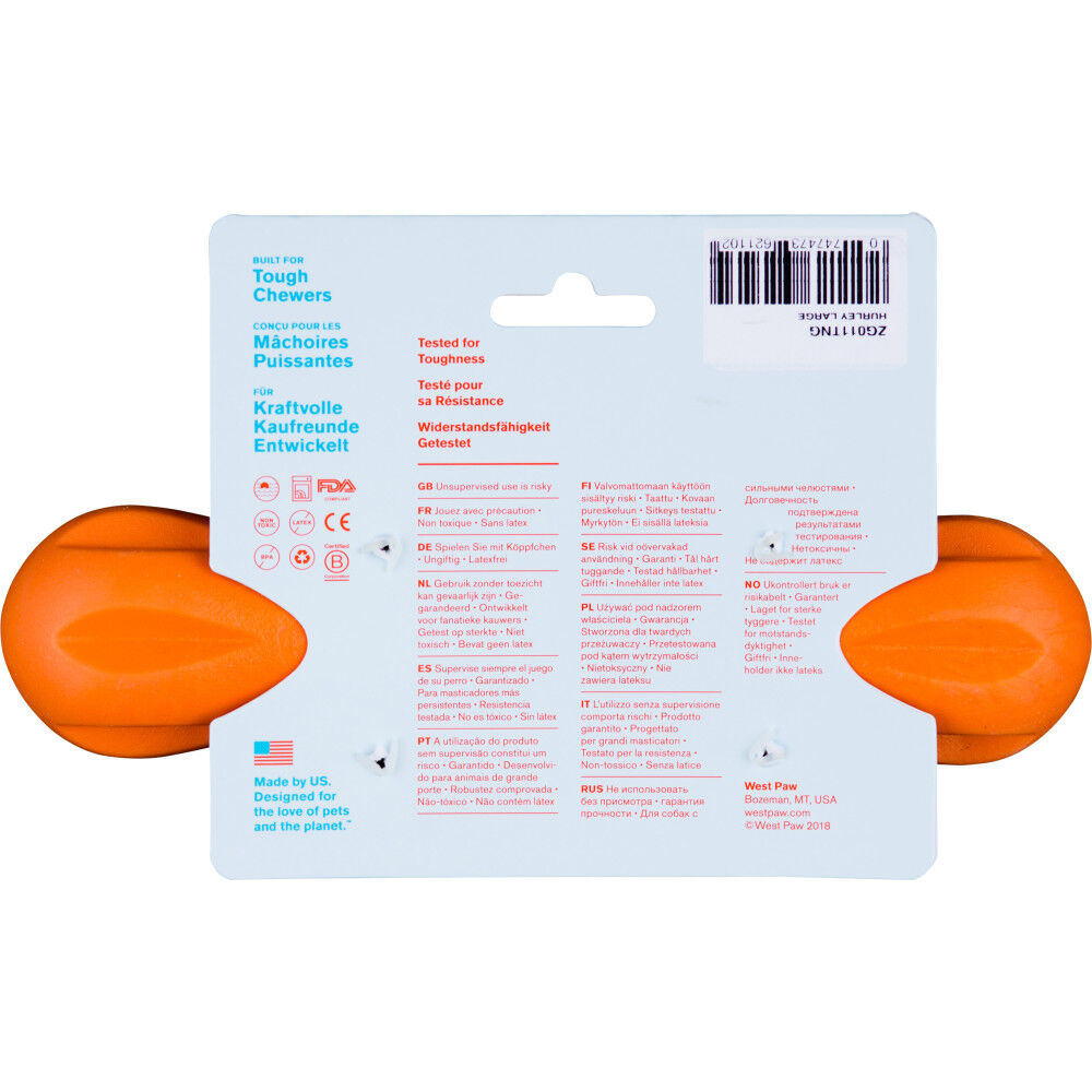 Mud Bay Buy West Paw Zogoflex Hurley Dog Toy Tangerine Large