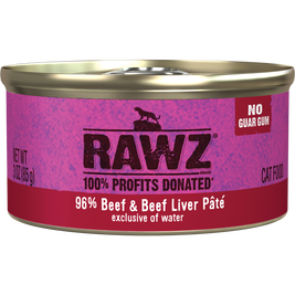 Rawz 96% Pate Canned Cat Food, Beef & Beef Liver