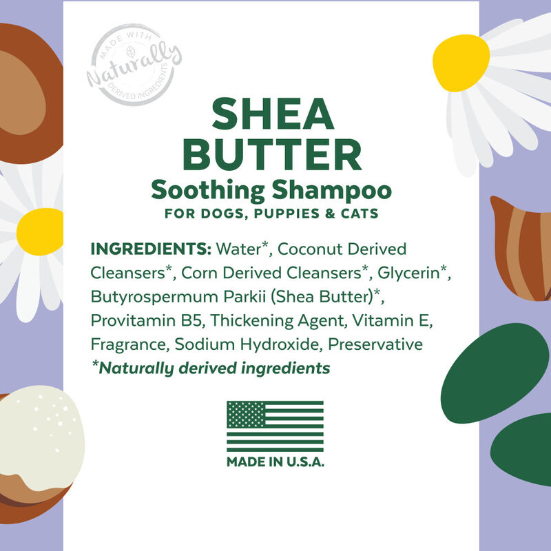 Tropiclean Essentials Soothing Shampoo for Dogs Puppies & Cats, Shea Butter, 16-oz image number null