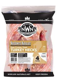 Northwest Naturals Raw Frozen Dog Treats, Turkey Neck, 4-pack