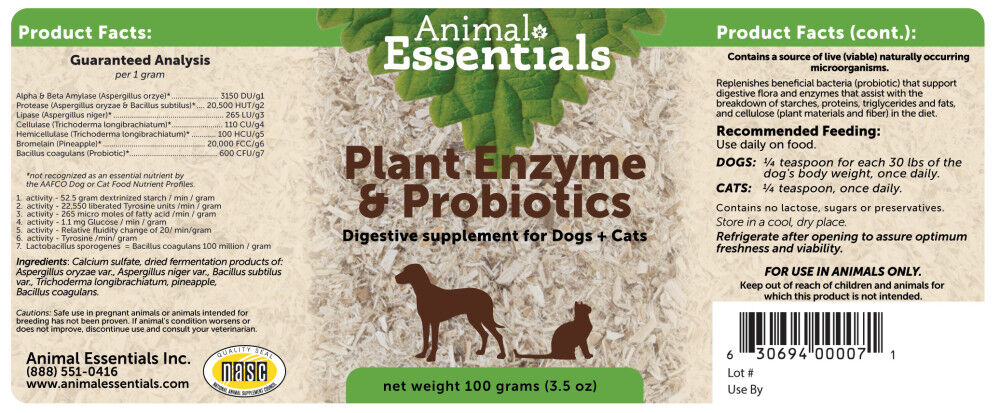 Mud Bay Buy Animal Essentials Plant Enzyme Probiotics