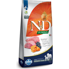 Farmina N&D Pumpkin Dry Dog Food, Lamb & Blueberry, Adult, Medium & Maxi