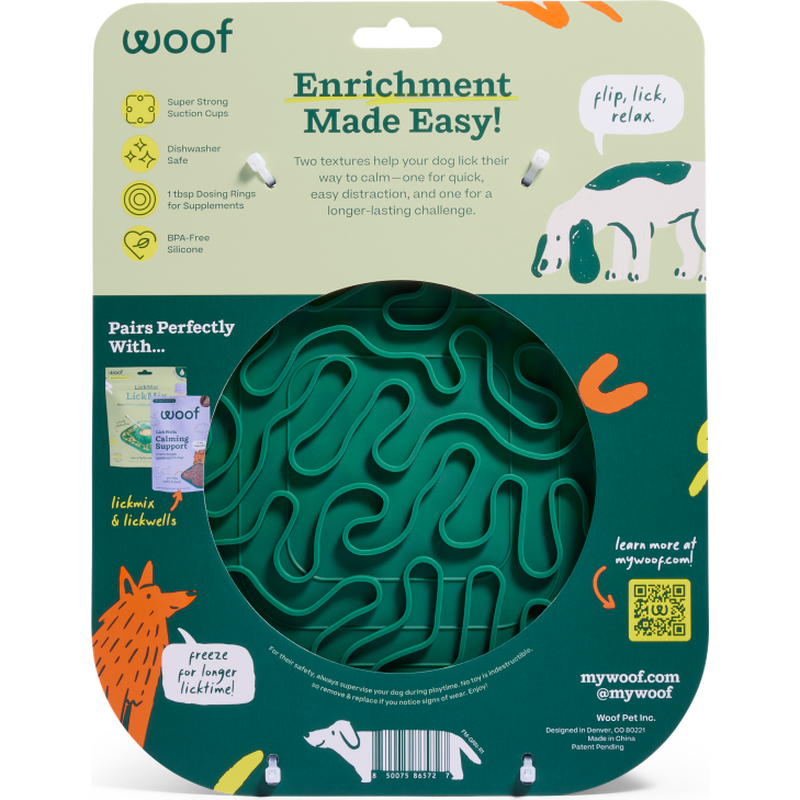 Woof Dog Feeding Mat, Flipmat, Green image number null