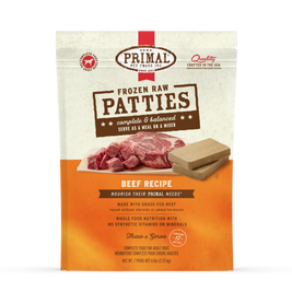 Primal Raw Frozen Dog Food, Patties, Beef