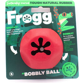 Frogg Rubber Dog Toy, Bobbly Ball, Medium