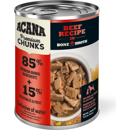 Acana Premium Chunks Canned Dog Food, Beef Recipe in Bone Broth