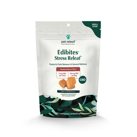 Pet Releaf Hemp Edibites Stress Releaf Small Breed Dog Supplement, Peppered Bacon, 7.5-oz