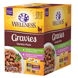 Wellness Healthy Indulgence Gravies Wet Cat Food, Variety Pack, 3-oz, 8-pack