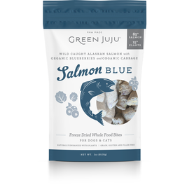 Green Juju Freeze-Dried Dog & Cat Food Topper, Salmon Blue, 3-oz