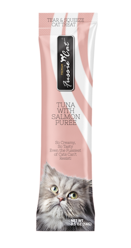 Fussie Cat Premium Puree Cat Treat, Tuna & Salmon, 4-count