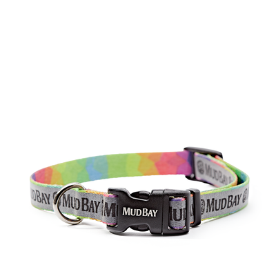 Mud Bay Reflective Dog Collar, Rainbow