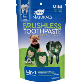 Ark Naturals Brushless Toothpaste Dog Dental Chews, Mini, 4-oz
