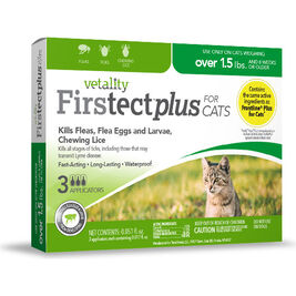 Vetality Firstect Flea & Tick Spot Treatment for Cats Over 1.5 lbs, 3-pack