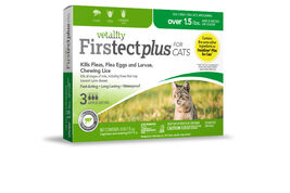 Vetality Firstect Flea & Tick Spot Treatment for Cats Over 1.5 lbs, 3-pack