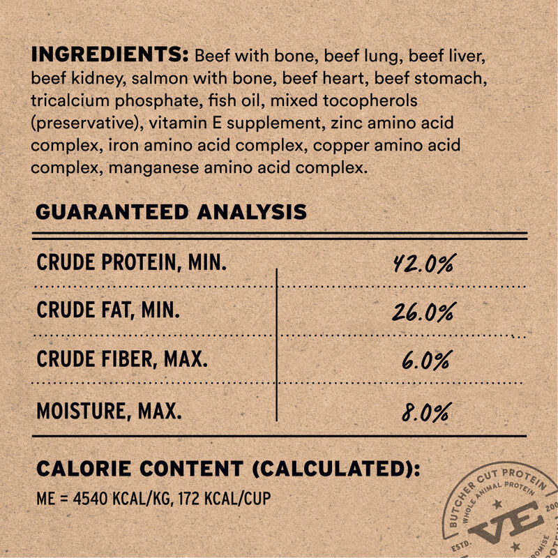 Vital Essentials Raw Freeze-Dried Dog Food, Beef & Salmon, Soft Nibs, 14-oz image number null