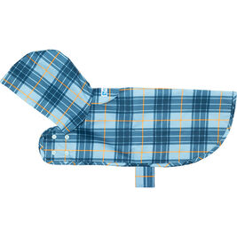 RC Pets Packable Dog Rain Poncho, Blue Plaid