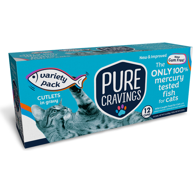 Pure Cravings Cutlets in Gravy Canned Cat Food, Variety Pack, 3-oz, 12-pack image number null