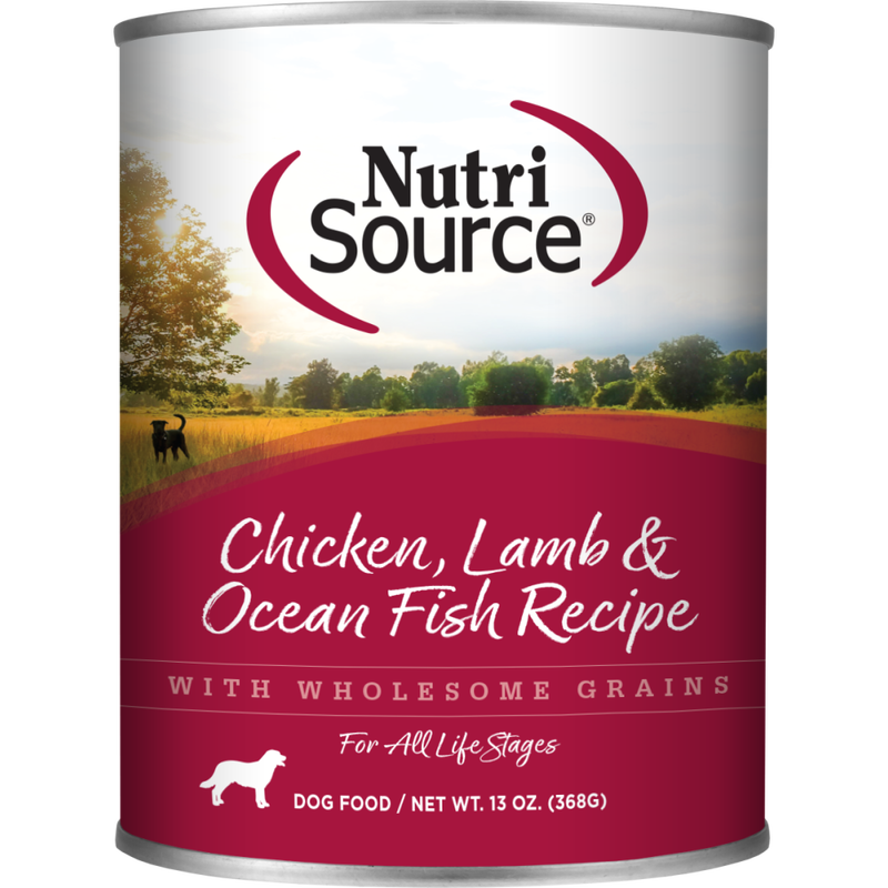 Mud Bay Buy NutriSource Grain Inclusive Canned Dog Food Chicken Lamb Ocean Fish 13 oz for USD 2.79 MudBay