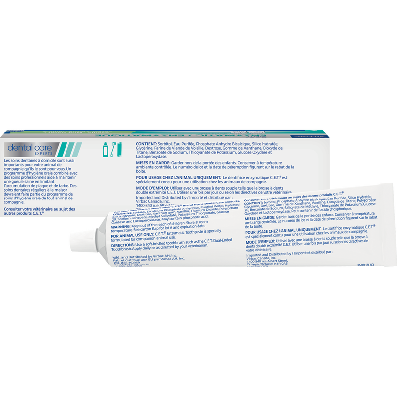 Mud Bay Buy Virbac C.E.T. Enzymatic Dog Cat Toothpaste Vanilla Mint Flavor 70 g for USD 11.99 MudBay