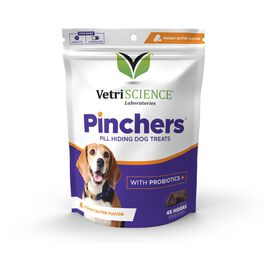 VetriScience Pinchers Pill-Hiding Dog Treats, Peanut Butter, 45-count