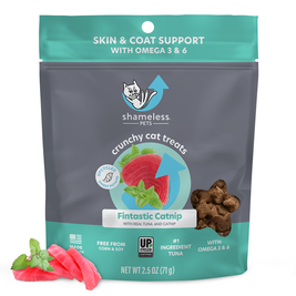 Shameless Pets Crunchy Cat Treats, Fintastic Catnip, 2.5-oz