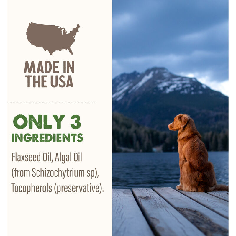 Grizzly Algae Plus Plant Based Omega 3-6-9 Food Supplement for Dogs and Cats, 16-oz image number null