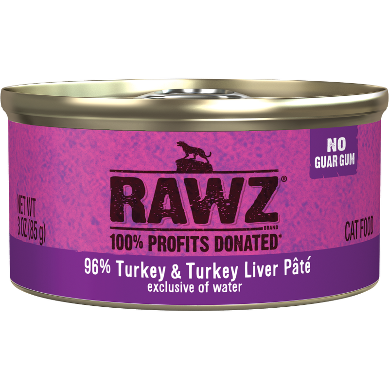 Mud Bay Buy Rawz Canned Cat Food, Pate, 96 Turkey & Turkey Liver for