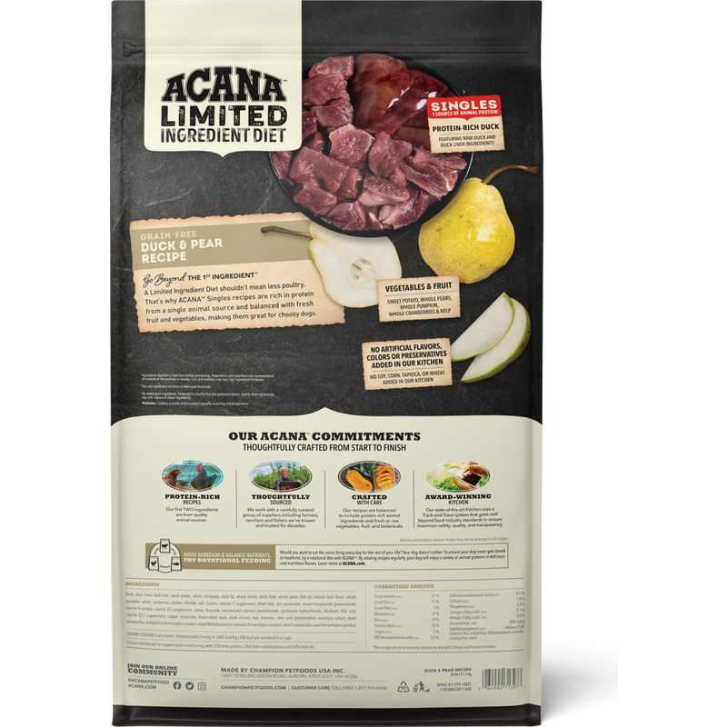 Acana Singles Limited Ingredient Diet Dry Dog Food, Duck & Pear image number null