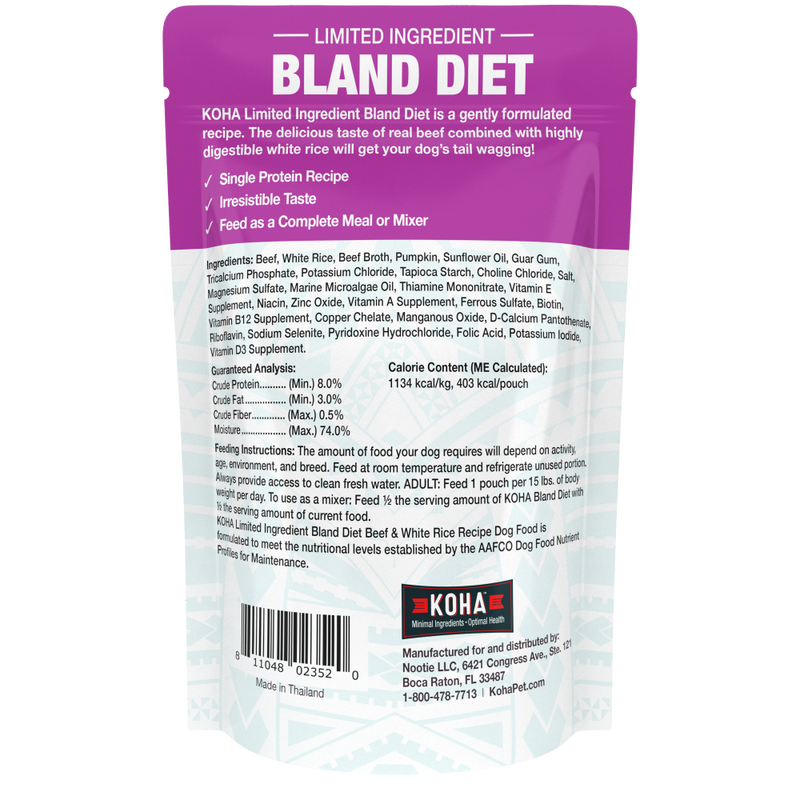 Koha Limited Ingredient Bland Diet Supplemental Dog Food, Beef & White Rice, 12.5-oz image number null