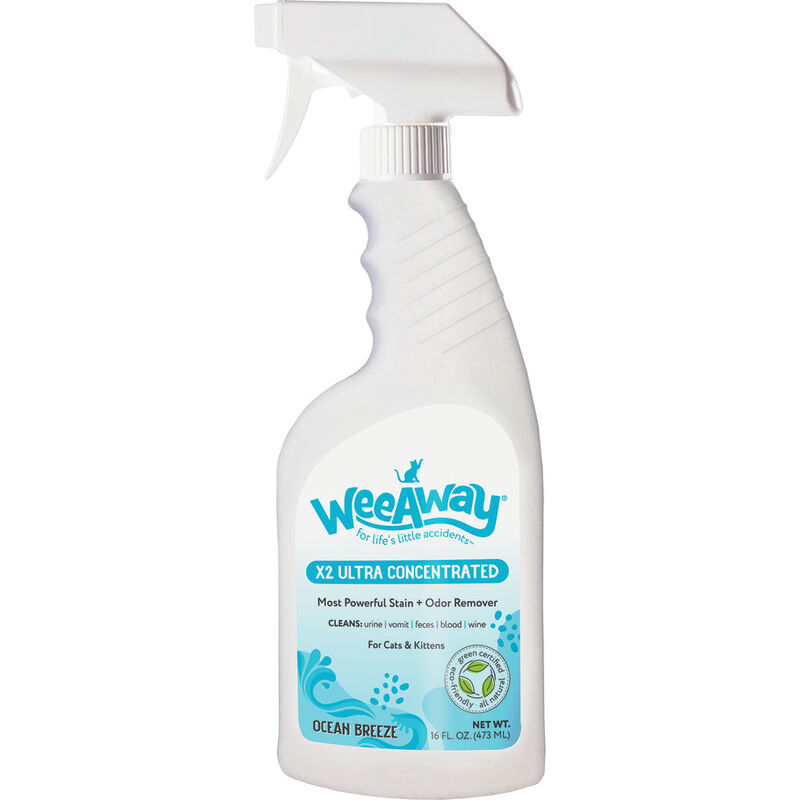 Wee Away X2 Ultra Concentrated Cat & Kitten Urine Stain & Odor Remover, Ocean Breeze, 16-oz image number null