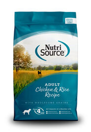 NutriSource Grain Inclusive Dry Dog Food, Adult, Chicken & Rice, 26-lb