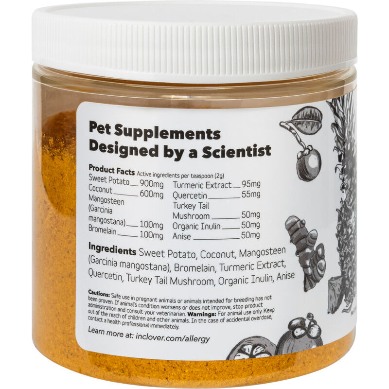 InClover Powder Dog & Cat Supplement, Allergy, Sooth + Support, 100-g image number null