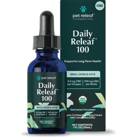 Pet Releaf Hemp Oil Daily Releaf Dog Supplement, 100 mg, 1-oz