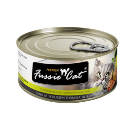 Fussie Cat Premium Canned Cat Food, Tuna & Mussels