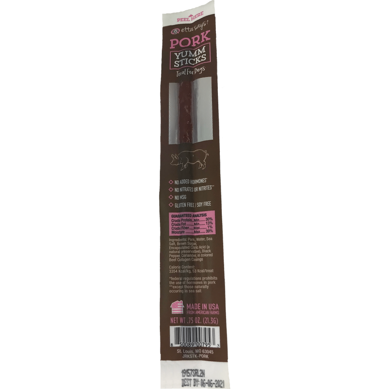 Etta Says! Yumm Stick Dog Treat, Pork image number null