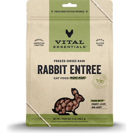 Vital Essentials Raw Freeze-Dried Cat Food, Rabbit, Mini Nibs