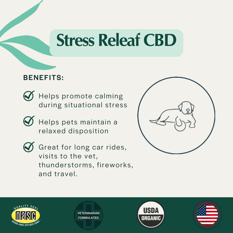 Pet Releaf Hemp Edibites Stress Releaf Medium to Large Breed Dog Supplement, Peanut Butter & Carob, 7.5-oz image number null