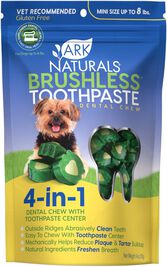 Ark Naturals Brushless Toothpaste Dog Dental Chews, Mini, 4-oz