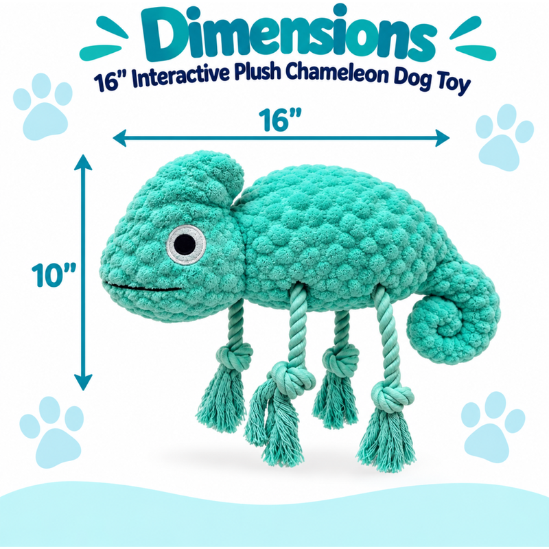 PetLou Plush Dog Toy, Tuggyz Chameleon, 16-in image number null