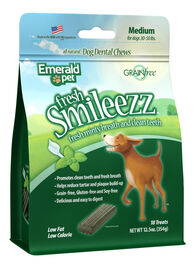 Emerald Pet Fresh Smileezz Grain-Free Medium Dental Dog Treats, 12.5-oz