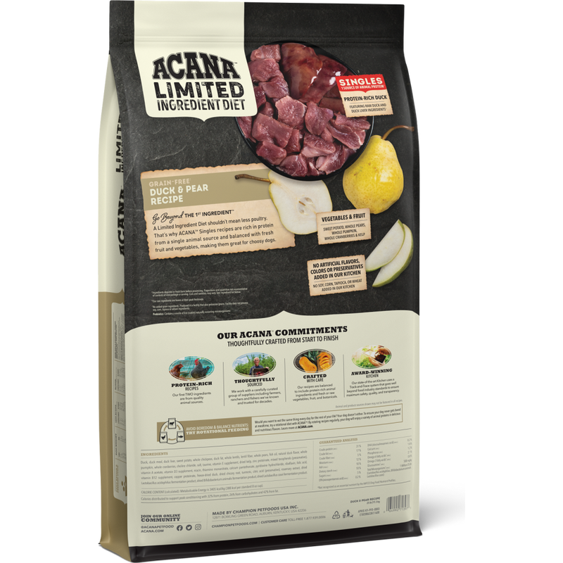 Acana Singles Limited Ingredient Diet Dry Dog Food, Duck & Pear image number null