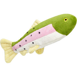 Fluff & Tuff Ruby Rainbow Trout Dog Toy, 14-in