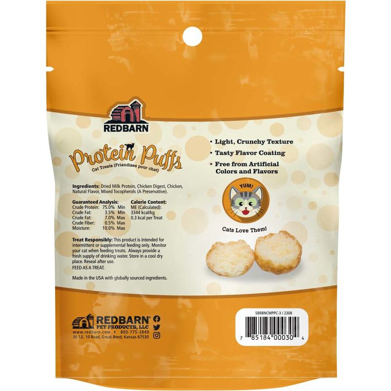 Redbarn Protein Puffs Cat Treats, Chicken image number null