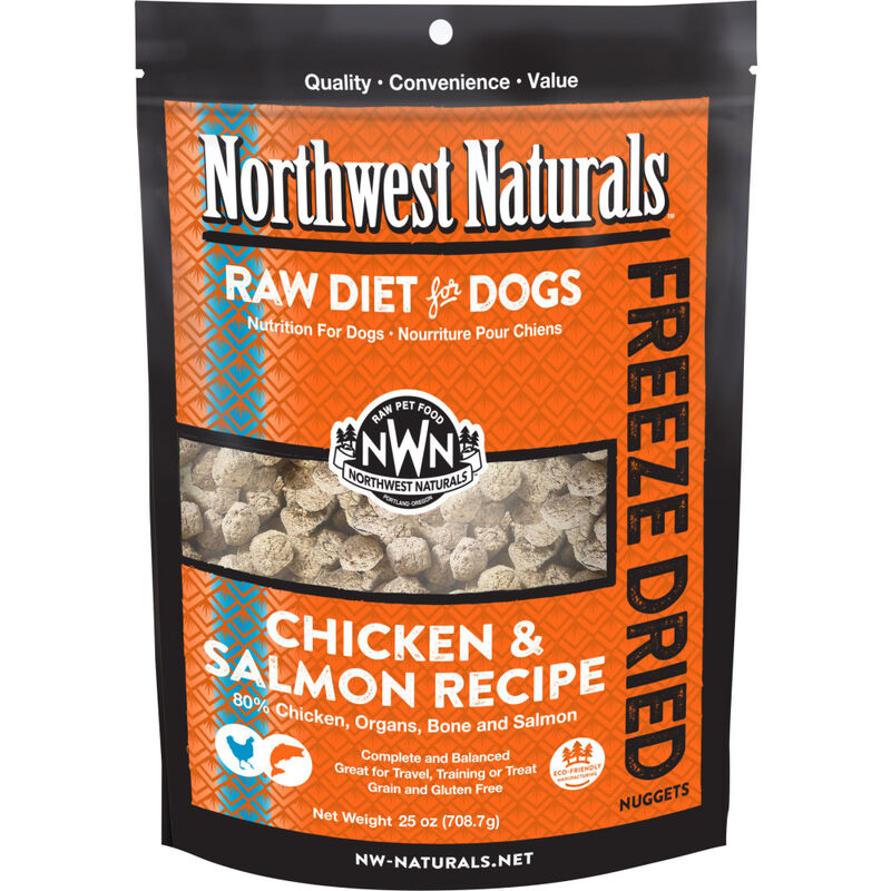 Northwest Naturals Raw Freeze-Dried Dog Food, Nuggets, Chicken & Salmon, 25-oz image number null