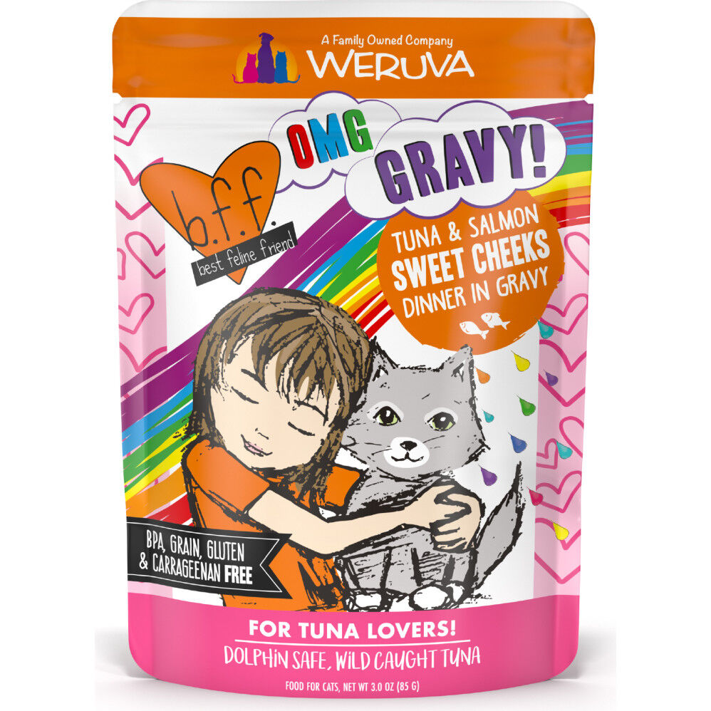 Mud Bay Buy B.F.F. Best Feline Friend OMG Gravy Wet Cat Food Tuna Salmon Sweet Cheeks 3 oz for USD 1.49 MudBay