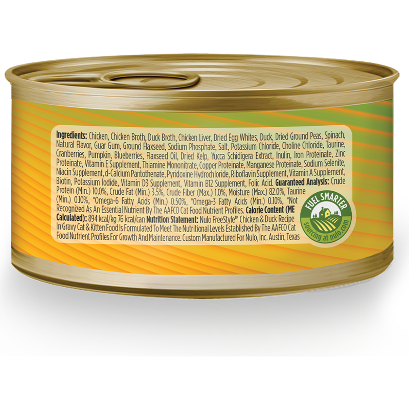Nulo Freestyle Grain-Free Canned Cat Food, Shredded, Chicken & Duck, 3-oz image number null