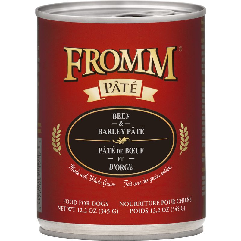 Fromm Pate Canned Dog Food, Beef & Barley, 12.2-oz image number null