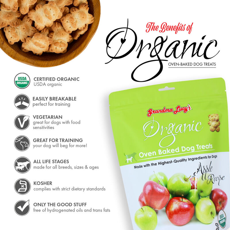 Grandma Lucy's Organic Oven-Baked Dog Treats, Apple, 14-oz image number null