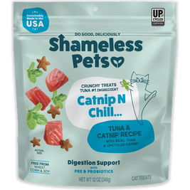 Shameless Pets Catnip N Chill Crunchy Cat Treats, Tuna & Catnip, 12-oz